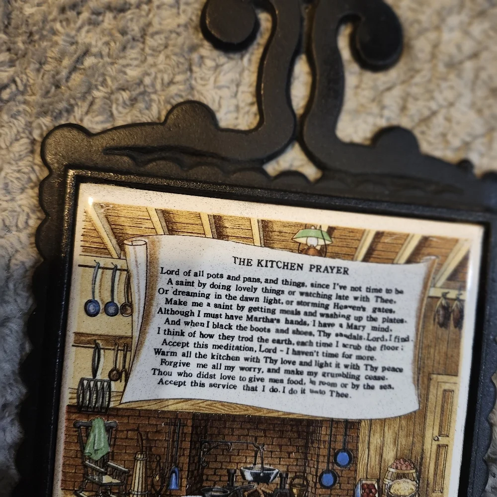 Vintage Cast Iron With The Kitchen Prayer
